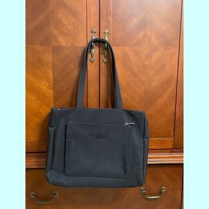 Vintage Harrods Black Zipper tote